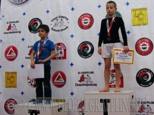 A NoGi Grappling Gyermek1 Fiú 30 kg. kategória dobogója