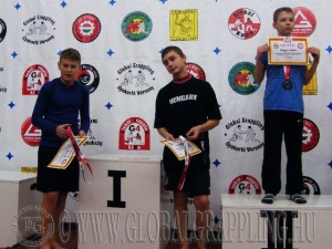 A NoGi Grappling Ifjúsági1 Fiú 41 kg. kategória dobogója
