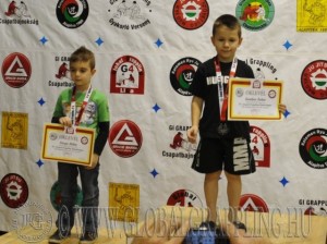 A NoGi Grappling Manó Fiú 21 kg. kategória dobogója