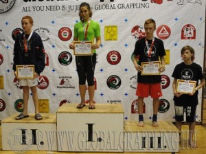 A NoGi Grappling Ifjúsági 2 Fiú 50 kg. kategória dobogója