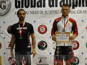 A NoGi Grappling Kezdő Felnőtt Férfi 65 kg. kategória dobogója