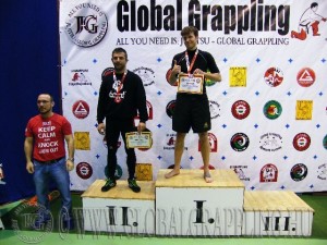A NoGi Grappling Kezdő Felnőtt Férfi 75 kg. kategória dobogója