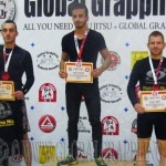 A NoGi Grappling Kezdő Férfi 65 kg kategória dobogója