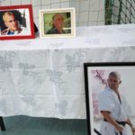 Az emlékasztal Csapó Ferenc, Vlado Schmidt és Vikker Dániel képeivel